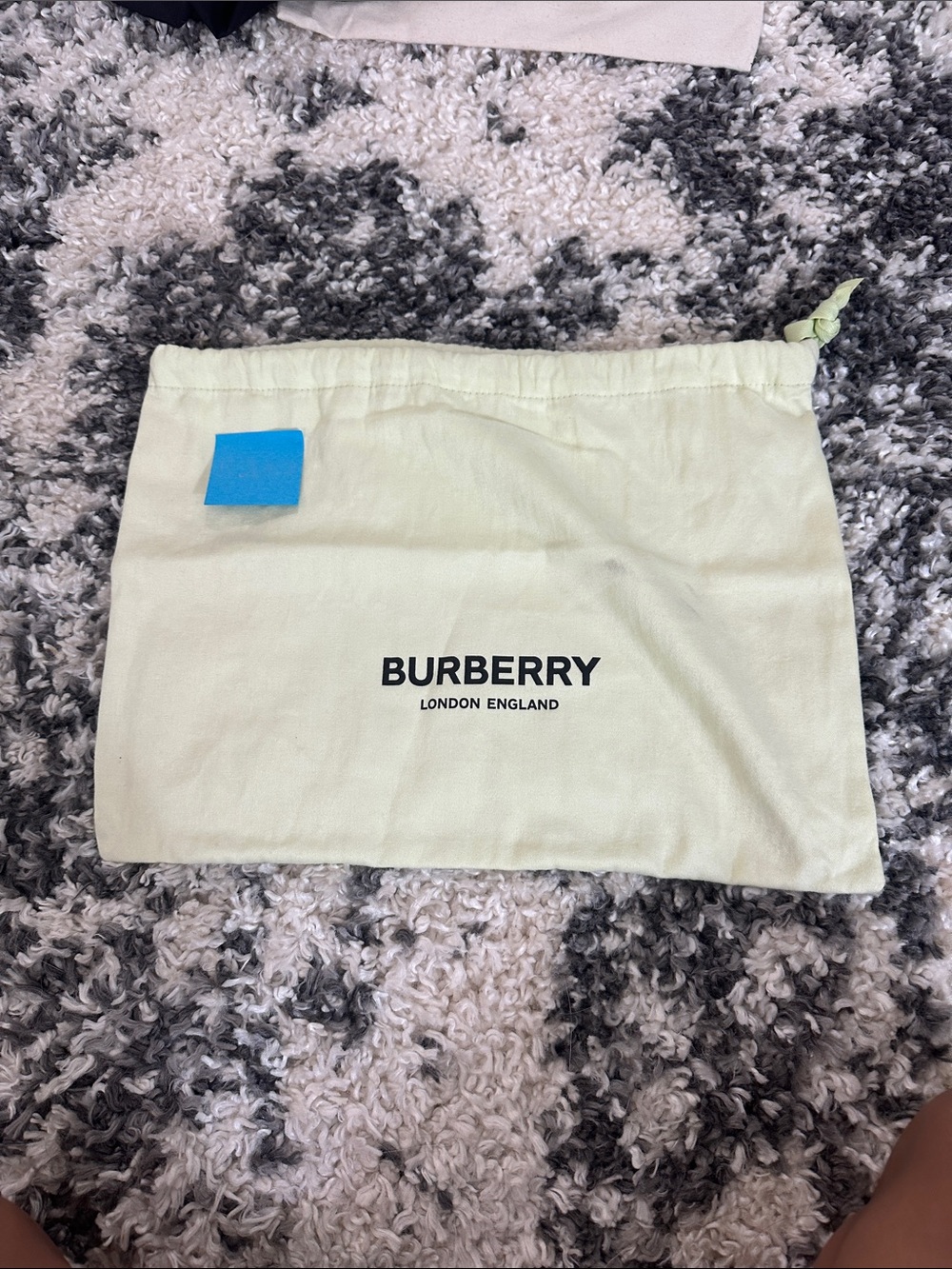 Burberry Pale Yellow Drawstring Dust Bag